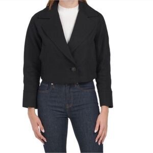 Vince Black Crop One Button Jacket